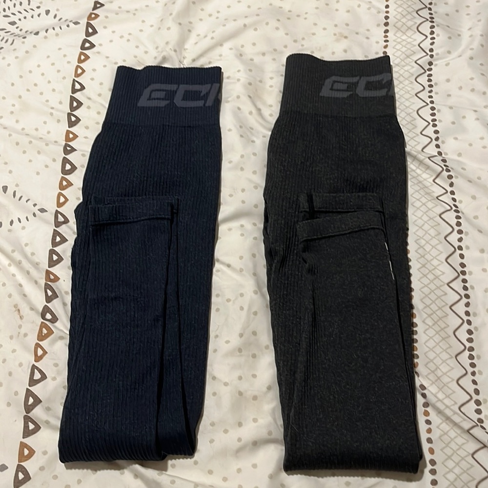 2 of these Dark grey and lunacy blue etch leggings. Size small, very stretchy,